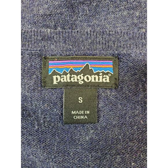 Patagonia Womens Small Blue Pullover Sweater ORGANIC Cotton Blend Round Neck - Picture 2 of 10